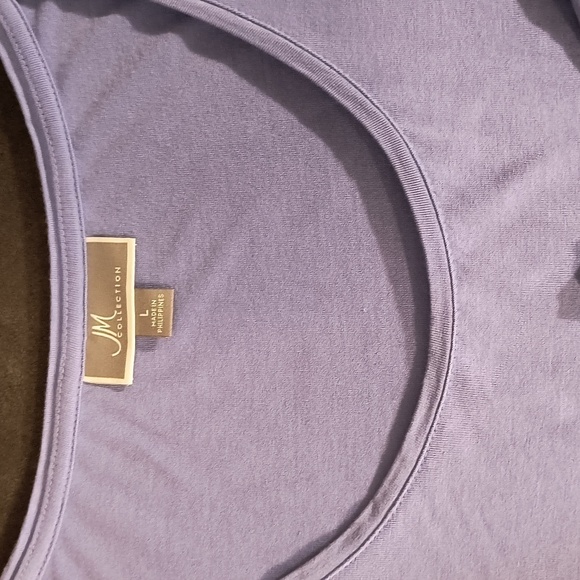 JM Collection Cold Shoulder Tunic Top Purple Size L - Picture 6 of 9